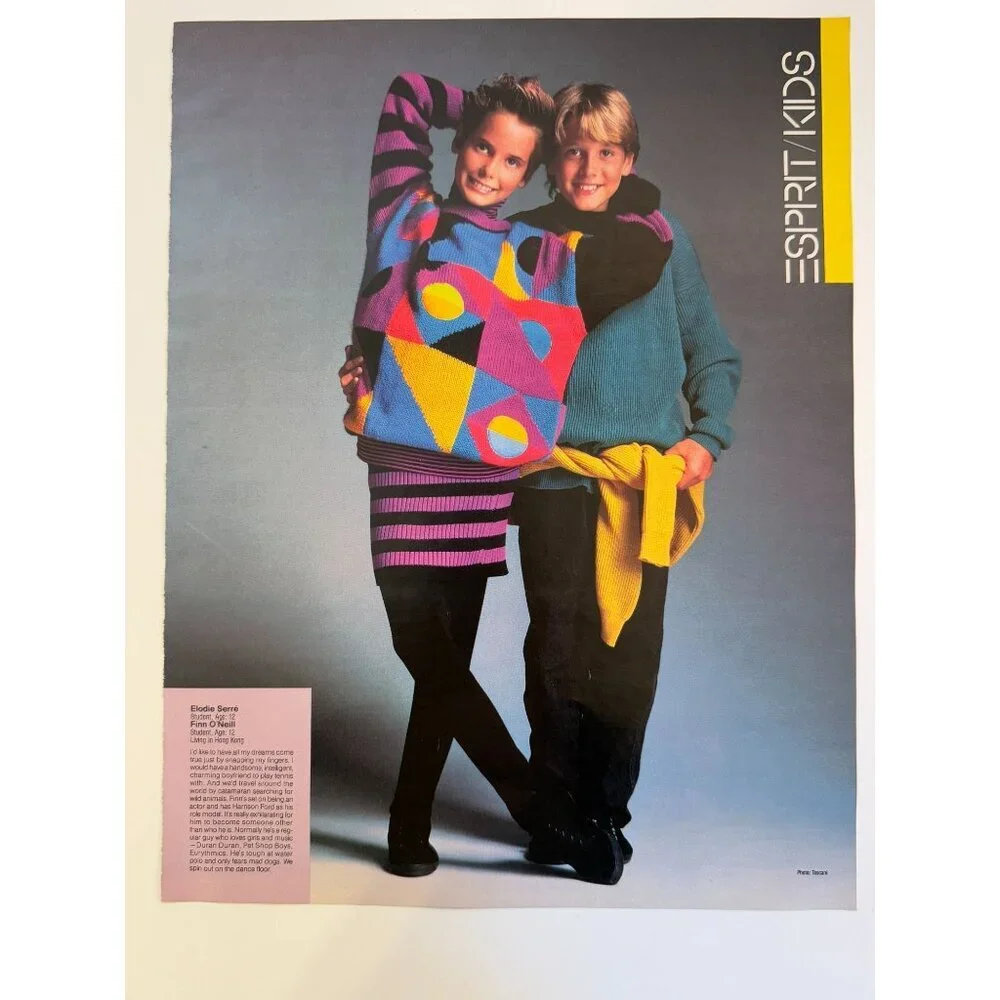 Vintage 1986 Esprit Kids Clothing Fashion Advertisement Print Ad - Picture 1 of 3